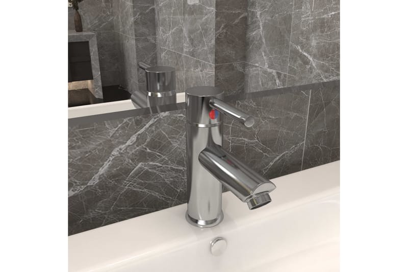 vandhane til badeværelse 130x176 mm nikkel - Hus & renovering - Køkken & bad - Badeværelse - Blandingsbatterier & vandhaner - Håndvaskarmatur