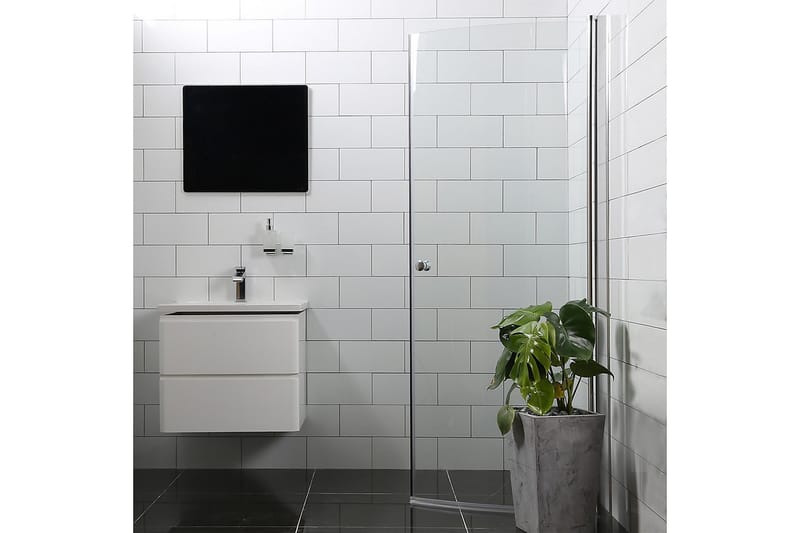 Bathlife Mångsidig Brusedør 45° Dør 70x70 cm - Sølv/Klarglas - Hus & renovering - Køkken & bad - Badeværelse - Bruser - Brusedøre