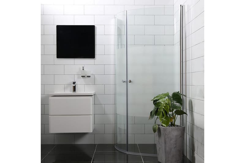Bathlife Mångsidig Brusehjørne Rund Dør 45° 70 cm - Sølv/Delvist Frostet - Hus & renovering - Køkken & bad - Badeværelse - Bruser - Brusevægge