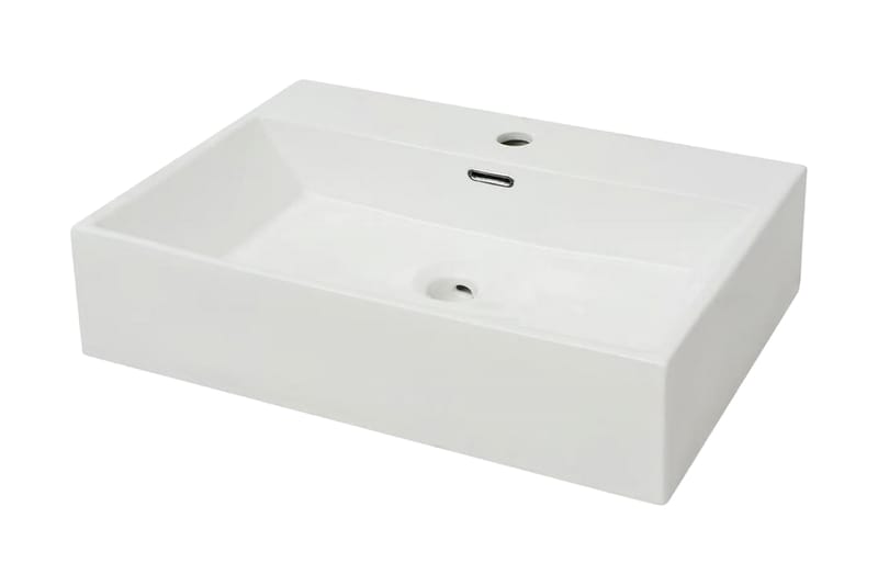 håndvask med hul til vandhane keramik 60,5x42,5x14,5 cm hvid - Hvid - Hus & renovering - Køkken & bad - Badeværelse - Håndvaske - Lille håndvask