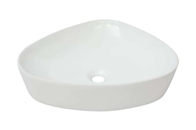 håndvask trekantet keramik 50,5 x 41 x12 cm hvid - Hvid - Hus & renovering - Køkken & bad - Badeværelse - Håndvaske - Lille håndvask