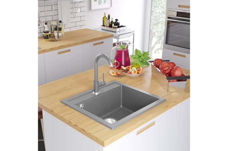 Vejfremstillingsproces underviser desillusion køkkenvask enkelt vask granit grå - Grå | Trademax.dk
