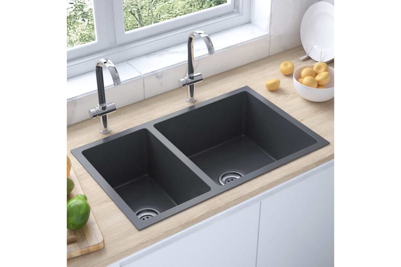 køkkenvask rustfrit stål sort - | Trademax.dk