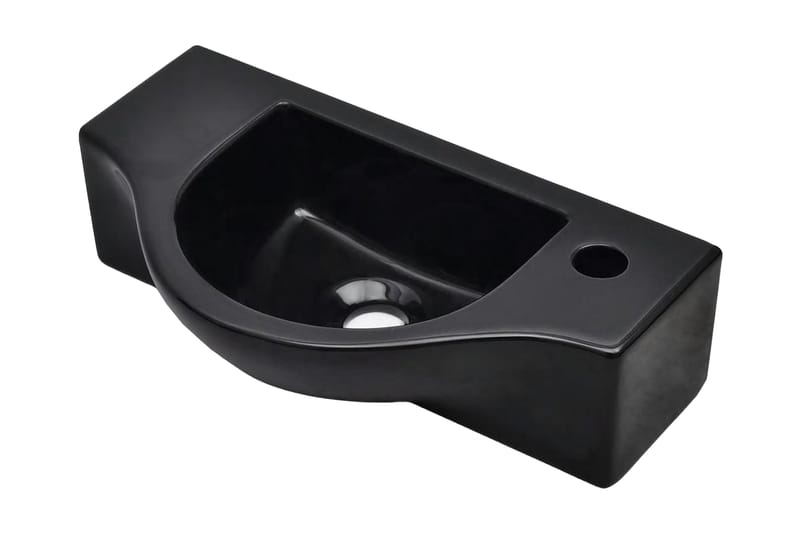 Keramisk håndvask hanehul sort - Sort - Møbler - Stole & lænestole - Bænke
