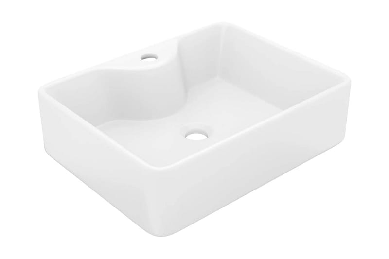 keramisk håndvask med vandhanehul hvid firkantet - Hvid - Hus & renovering - Køkken & bad - Badeværelse - Håndvaske - Enkelt håndvask