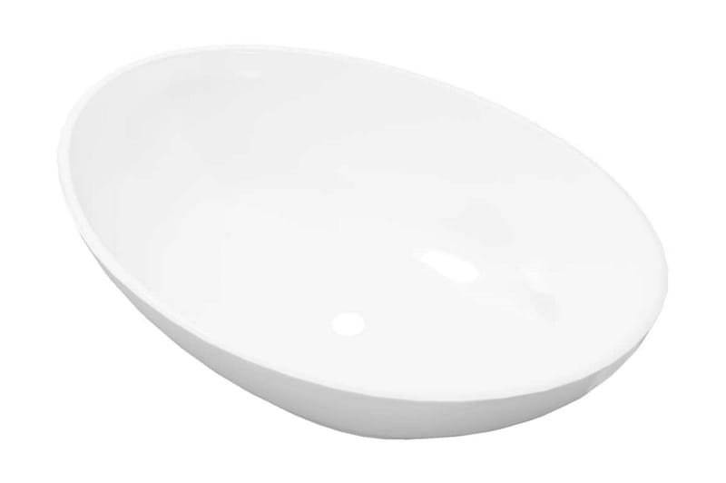 keramisk luksushåndvask oval hvid 40 x 33 cm - Hvid - Hus & renovering - Køkken & bad - Badeværelse - Håndvaske - Lille håndvask