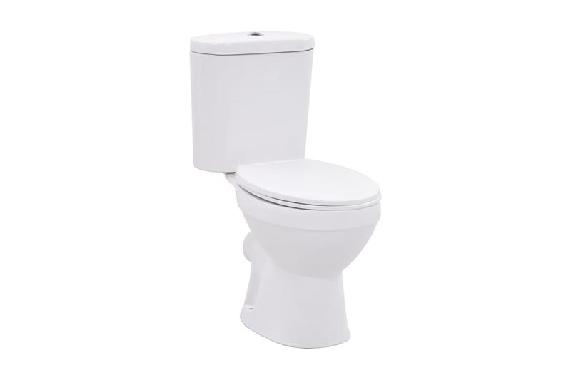 fritstående toilet m. cisterne & soft close-sæde keramisk - Hvid - Hus & renovering - Køkken & bad - Badeværelse - Toiletter & WC - Gulvstående toilet