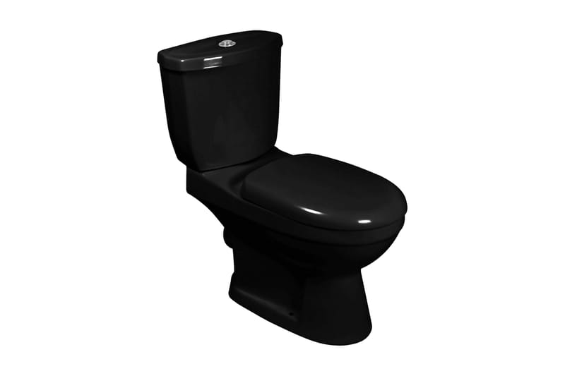 Wc Komplet Med Cisterne Sort Keramik - Sort - Hus & renovering - Køkken & bad - Badeværelse - Toiletter & WC - Gulvstående toilet