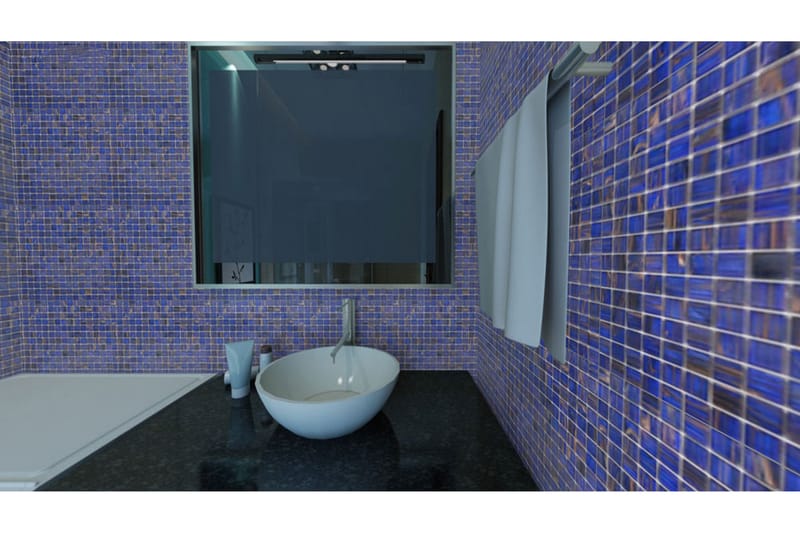 Glasmosaik Blue Gold 32,7X32,7 - Hus & renovering - Køkken & bad - Kakkel & klinker - Mosaik - Glasmosaik