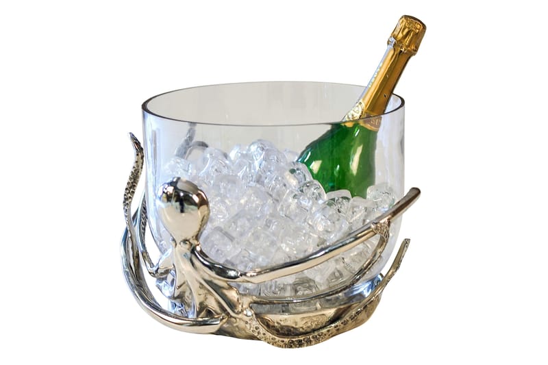 Polpo Champagne køler Sølv/ Klar glas - AG Home - Husholdning - Madlavning & Bagning - Køkkenudstyr - Skåle & bageskåle