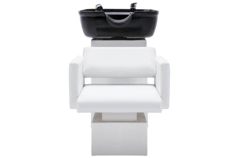 frisørstol med vask 129x59x82 cm kunstlæder hvid og sort - Husholdning - Personpleje & helbred - Frisørstol & salonstol