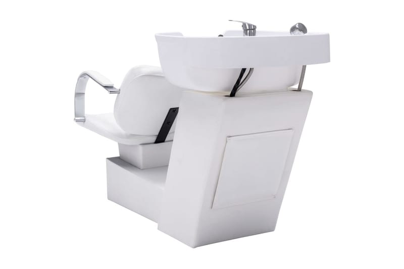 frisørstol med vask 137x59x82 cm kunstlæder hvid - Hvid - Husholdning - Personpleje & helbred - Frisørstol & salonstol