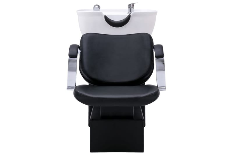 frisørstol med vask 137x59x82 cm kunstlæder sort og hvid - Husholdning - Personpleje & helbred - Frisørstol & salonstol