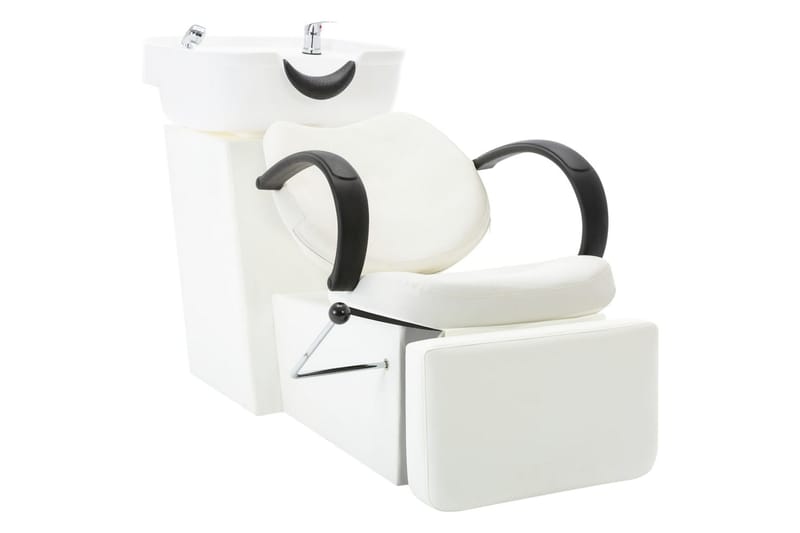 salonstol med vask kunstlæder hvid - Hvid - Husholdning - Personpleje & helbred - Frisørstol & salonstol