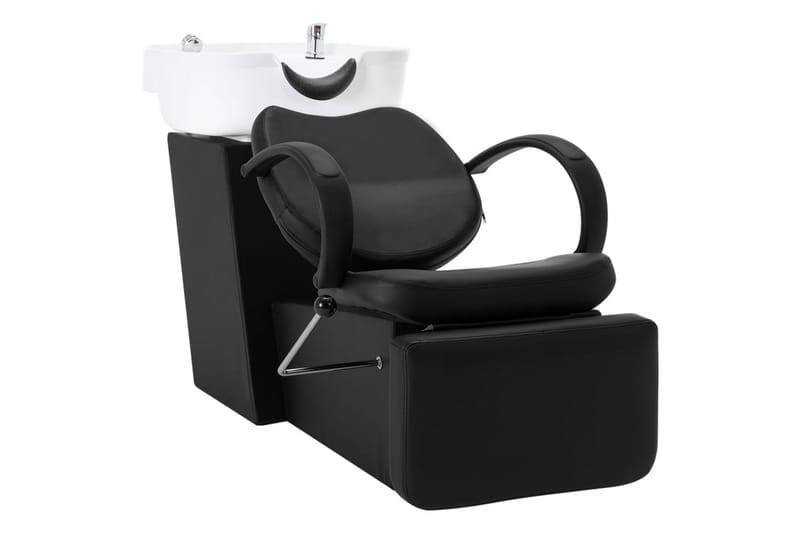 salonstol med vask kunstlæder sort og hvid - Flerfarvet - Husholdning - Personpleje & helbred - Frisørstol & salonstol
