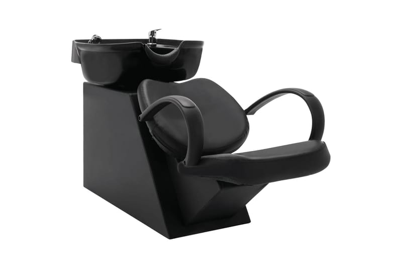 salonstol med vask kunstlæder sort - Sort - Husholdning - Personpleje & helbred - Frisørstol & salonstol
