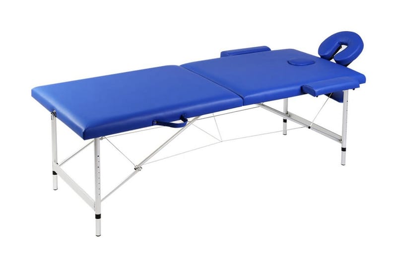 Blåt sammenklappeligt massagebord, 2 zoner & aluminiumsramme - Blå - Husholdning - Personpleje & helbred - Massage & wellness - Massagebord