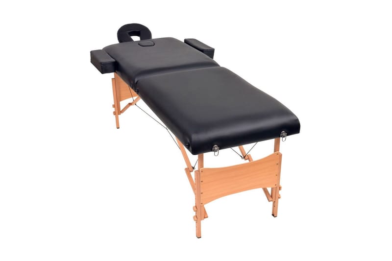 foldbart 2-zoners massagebord 10 cm tykt sort - Sort - Husholdning - Personpleje & helbred - Massage & wellness - Massagebord