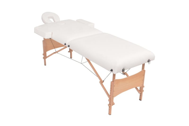 foldbart 2-zoners massagebord- og skammelsæt 10 cm tykt hvid - Hvid - Husholdning - Personpleje & helbred - Massage & wellness - Massagebord