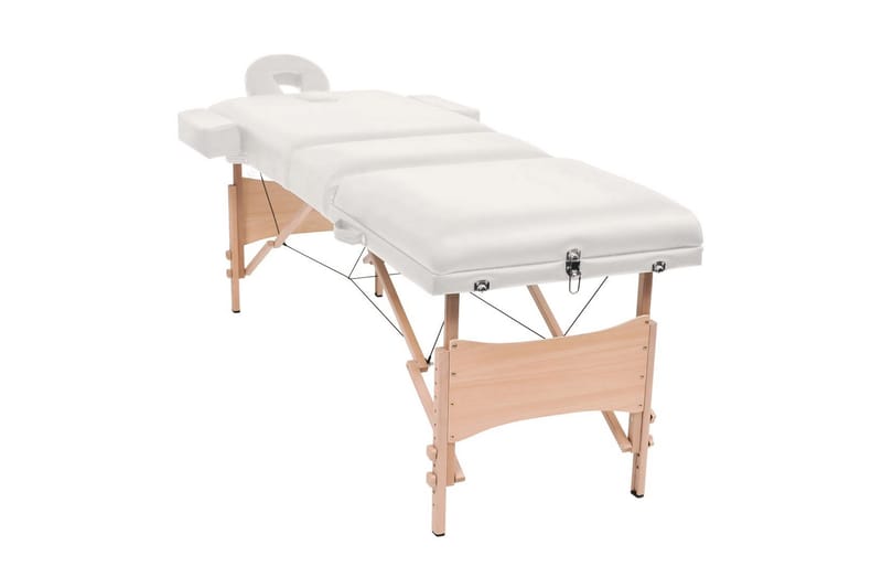 foldbart 3-zoners massagebord 10 cm tykt hvid - Hvid - Husholdning - Personpleje & helbred - Massage & wellness - Massagebord