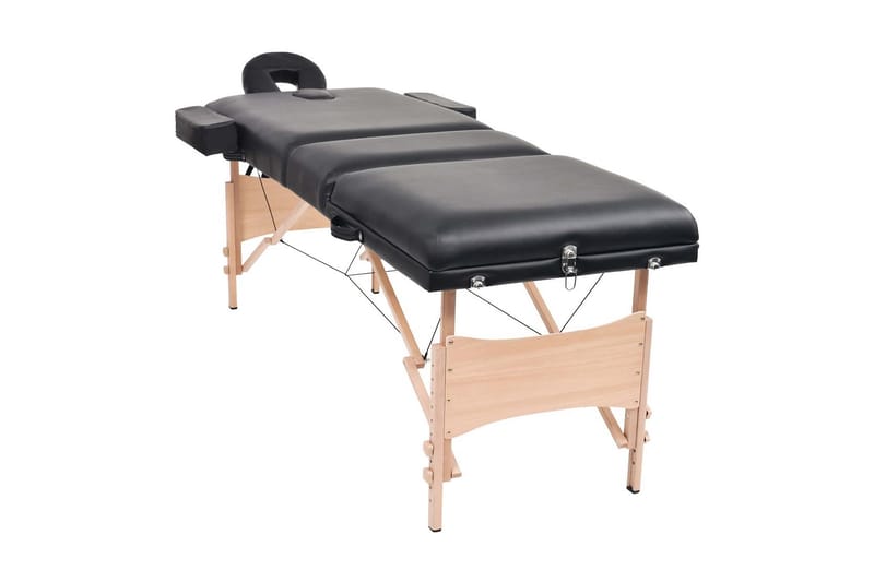 foldbart 3-zoners massagebord 10 cm tykt sort - Sort - Husholdning - Personpleje & helbred - Massage & wellness - Massagebord