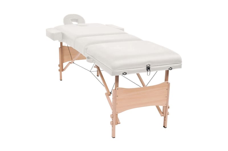 foldbart 3-zoners massagebord- og skammelsæt 10 cm tykt hvid - Hvid - Husholdning - Personpleje & helbred - Massage & wellness - Massagebord