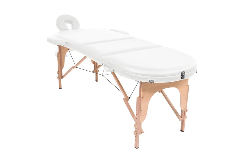 foldbart massagebord 10 cm tykt med 2 puder oval hvid - Hvid - Husholdning - Personpleje & helbred - Massage & wellness - Massagebord