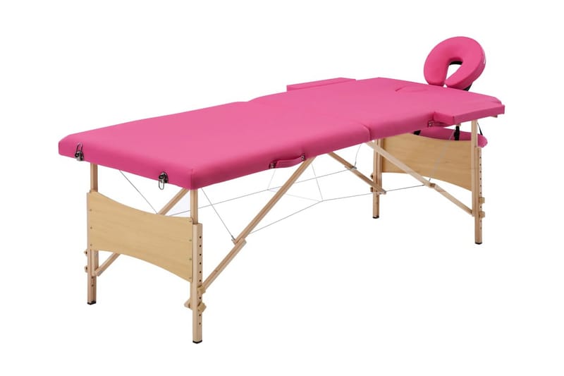 foldbart massagebord 2 zoner træ pink - Lyserød - Husholdning - Personpleje & helbred - Massage & wellness - Massagebord