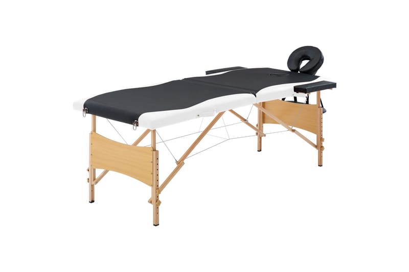 foldbart massagebord 2 zoner træ sort og hvid - Sort - Husholdning - Personpleje & helbred - Massage & wellness - Massagebord