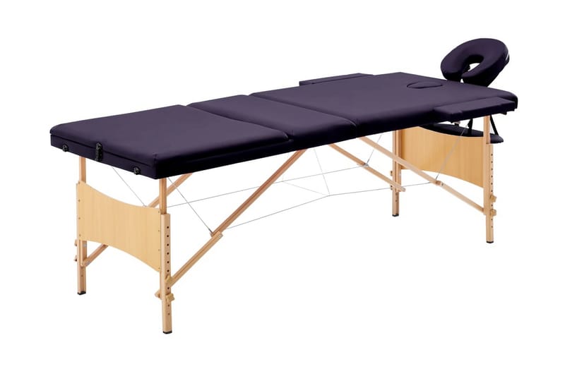 foldbart massagebord 3 zoner træ lilla - Violet - Husholdning - Personpleje & helbred - Massage & wellness - Massagebord