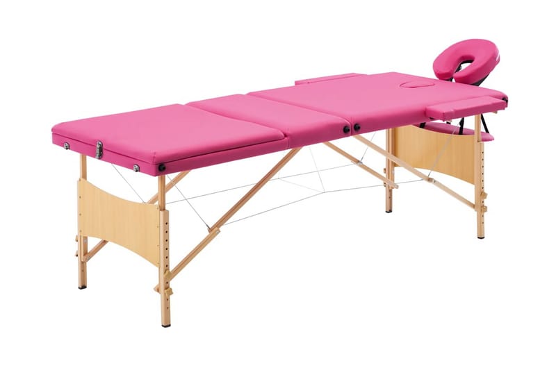 foldbart massagebord 3 zoner træ pink - Lyserød - Husholdning - Personpleje & helbred - Massage & wellness - Massagebord