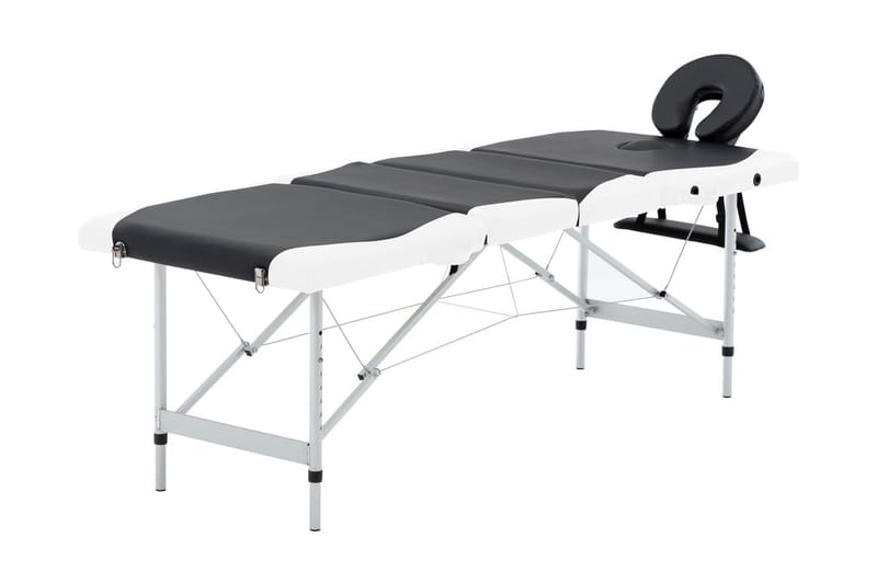 foldbart massagebord 4 zoner aluminium sort og hvid - Sort - Husholdning - Personpleje & helbred - Massage & wellness - Massagebord