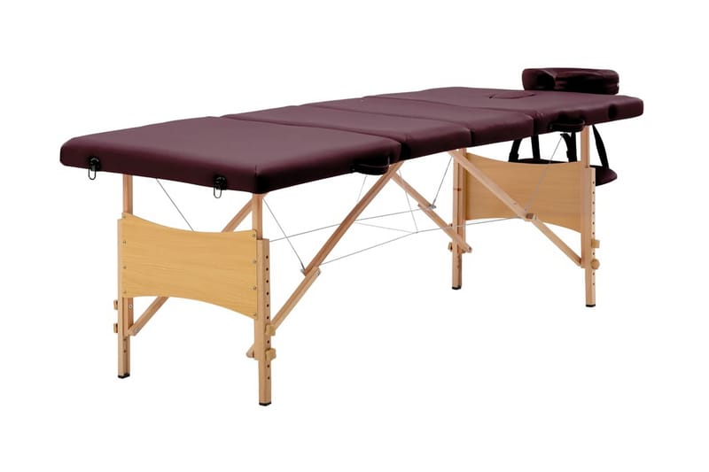 foldbart massagebord 4 zoner træ lilla - Violet - Husholdning - Personpleje & helbred - Massage & wellness - Massagebord