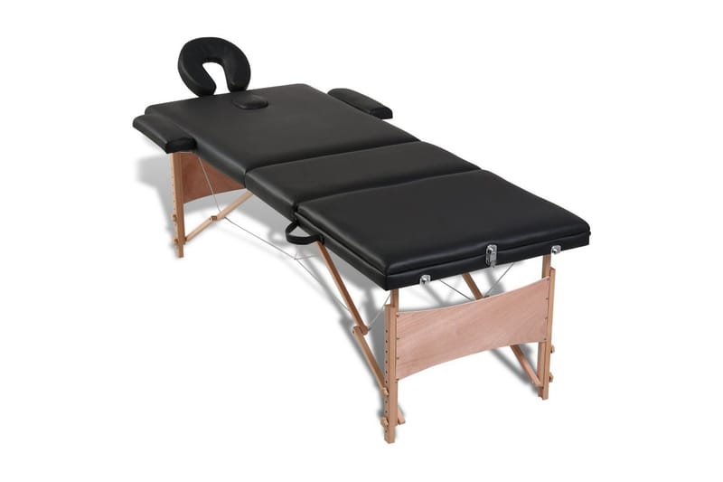 massagebriks sammenfoldelig 3 zoner træstel sort - Sort - Husholdning - Personpleje & helbred - Massage & wellness - Massagebord