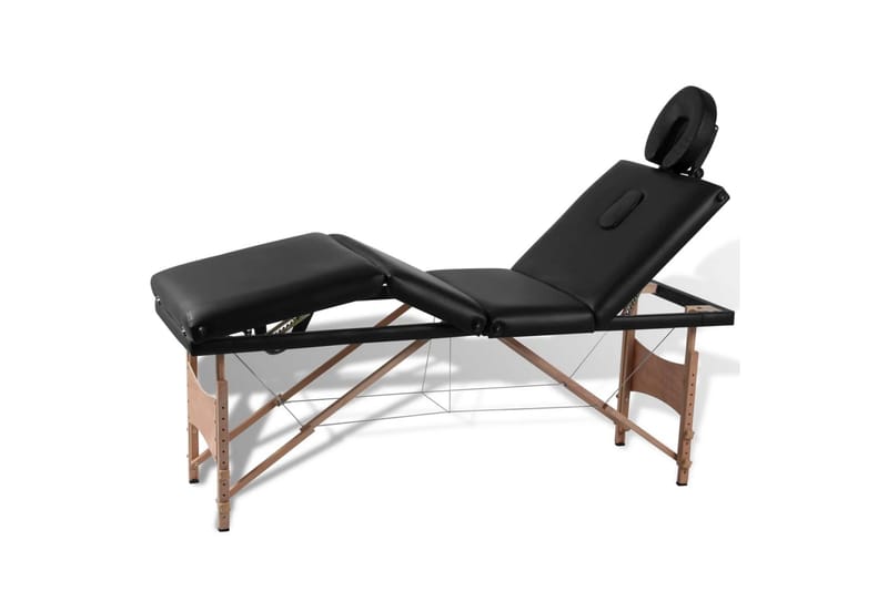 Sort foldbare massagebriks 4 zoner med træramme - Sort - Husholdning - Personpleje & helbred - Massage & wellness - Massagebord