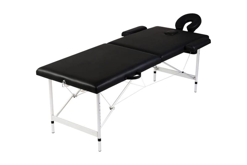 Sort sammenfoldeligt massagebord, 2 zoner m. aluminiumsramme - Sort - Husholdning - Personpleje & helbred - Massage & wellness - Massagebord