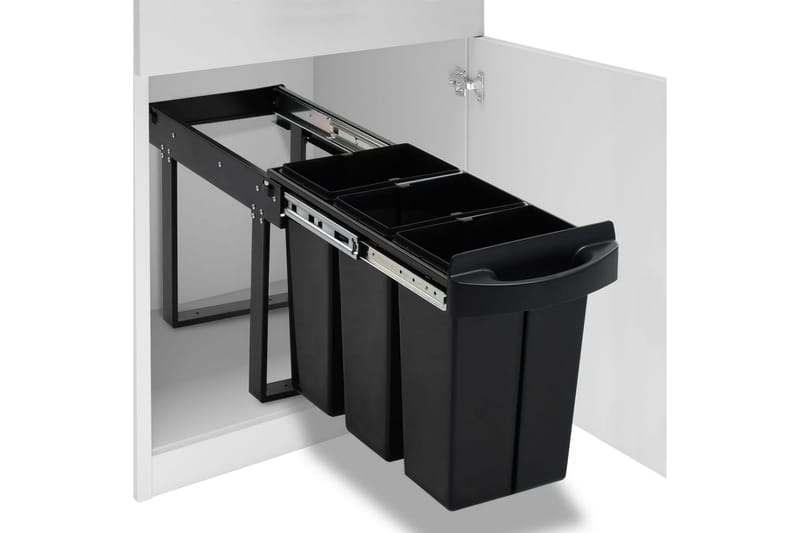 Udtrækkelig Køkkenaffaldsspand Med Sortering Soft-Close 36 L - Sort - Husholdning - Rengøring & tøjpleje - Affaldssortering & affaldshåndtering - Papirkurv