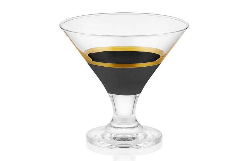 Glass Sæt 6 stk - Sort/Guld - Husholdning - Servering & opdækning - Glas - Cocktailglas