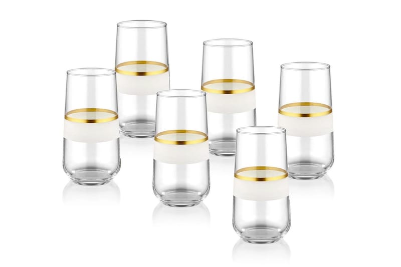 Vandglas - Hvid/Guld - Husholdning - Servering & opdækning - Glas