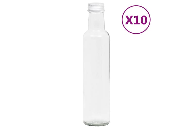 små glasflasker med skruelåg 10 stk. 260 ml - gennemsigtig - Husholdning - Servering & opdækning - Kander og karafler