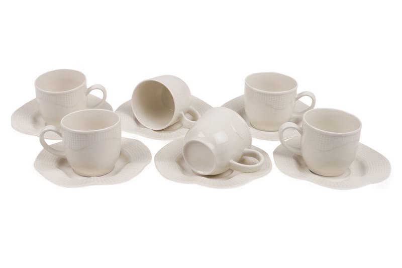 Adine Porcelæn Kaffeservice 12 Dele Porcelæn - Creme - Husholdning - Servering & opdækning - Porcelæn