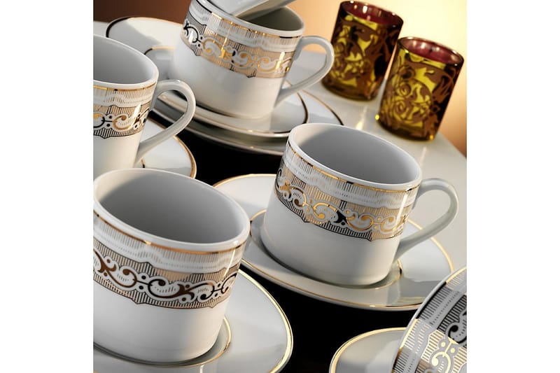 Kütahya Kaffekopsæt 12 Dele - Porcelæn/Hvid - Husholdning - Servering & opdækning - Kopper - Kaffekopper