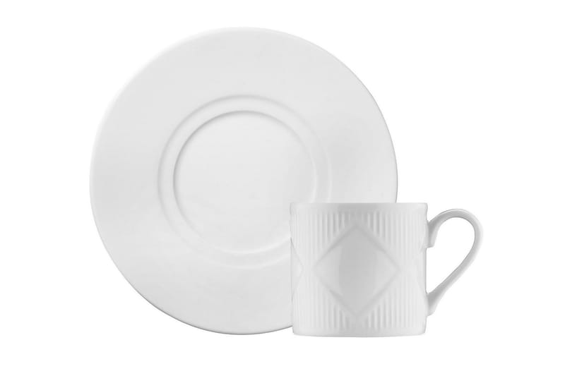 Kütahya Kaffekopsæt 12 Dele - Porcelæn/Hvid - Husholdning - Servering & opdækning - Porcelæn