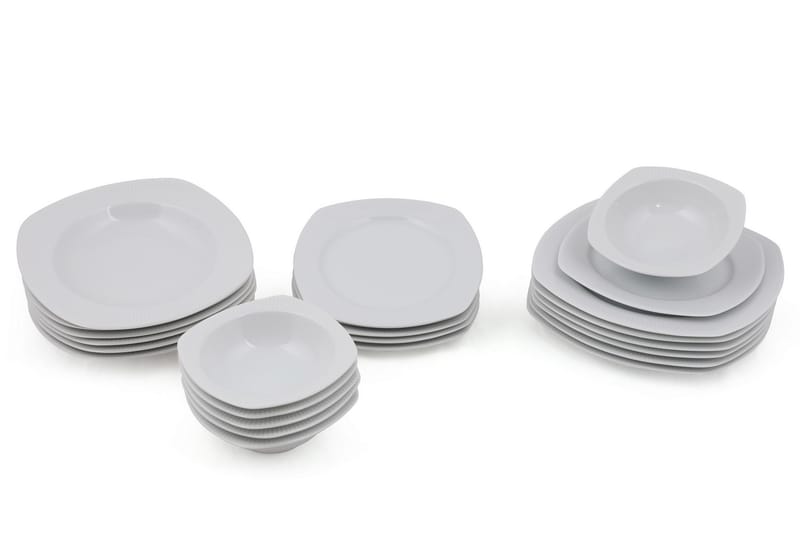 Kütahya Porcelæn Middagsservice 24 Dele Porcelæn - Hvid - Husholdning - Servering & opdækning - Tallerkener