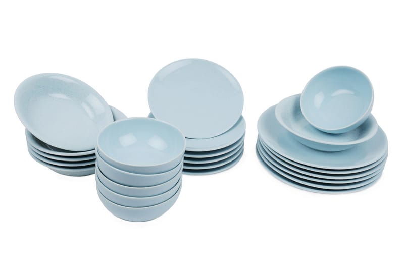 Kütahya Porcelæn Middagsservice 24 Dele Porcelæn - Turkis - Husholdning - Servering & opdækning - Porcelæn - Porcelæn service