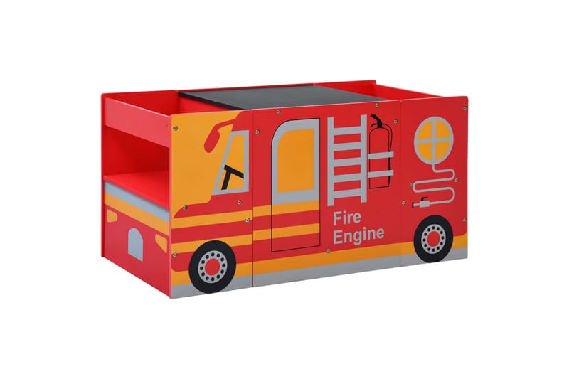 børnebænkesæt 3 dele brandbilsdesign træ - Rød - Møbler - Børnemøbler - Børneborde - Skrivebord børn