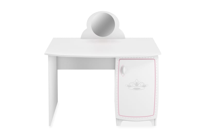 Music Børneskrivebord med Spejl 59 cm - Hvid/Lyserød - Møbler - Børnemøbler - Børneborde - Skrivebord børn