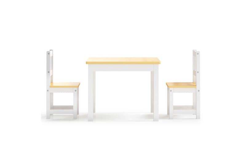 bord- stolesæt til børn 3 dele MDF hvid og beige - Hvid |