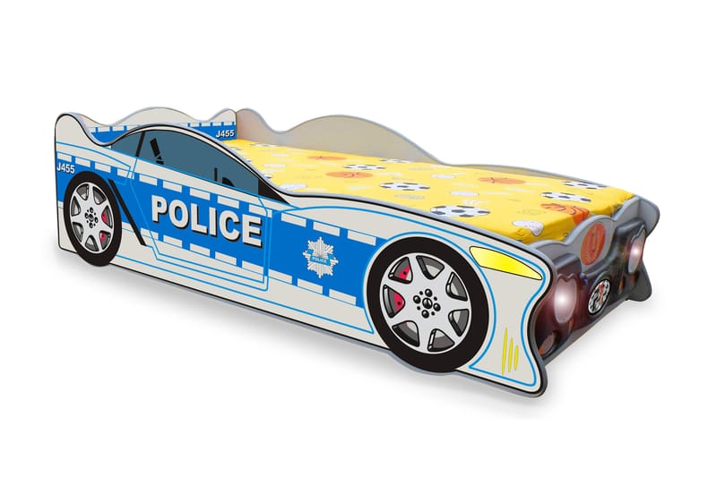 Crayoll Børneseng Politi bil - Blå - Møbler - Børnemøbler - Børneseng & juniorseng