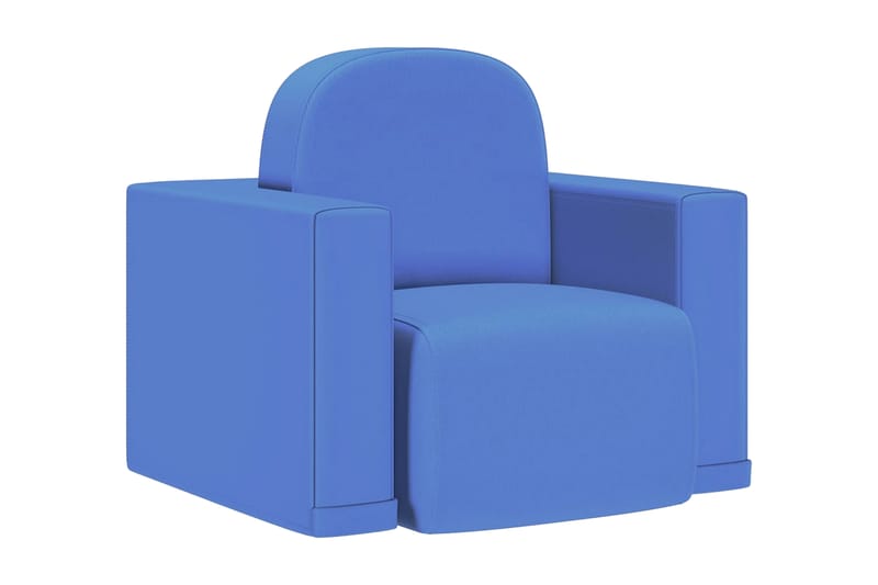 2-i-1 lænestol til børn kunstlæder blå - Blå - Møbler - Børnemøbler - Børnesofa